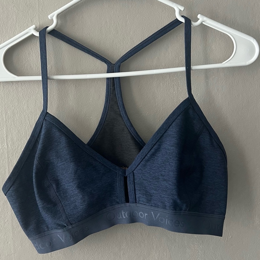 Outdoor Voices Navy Blue Steeplechase Sports Bra Size Medium